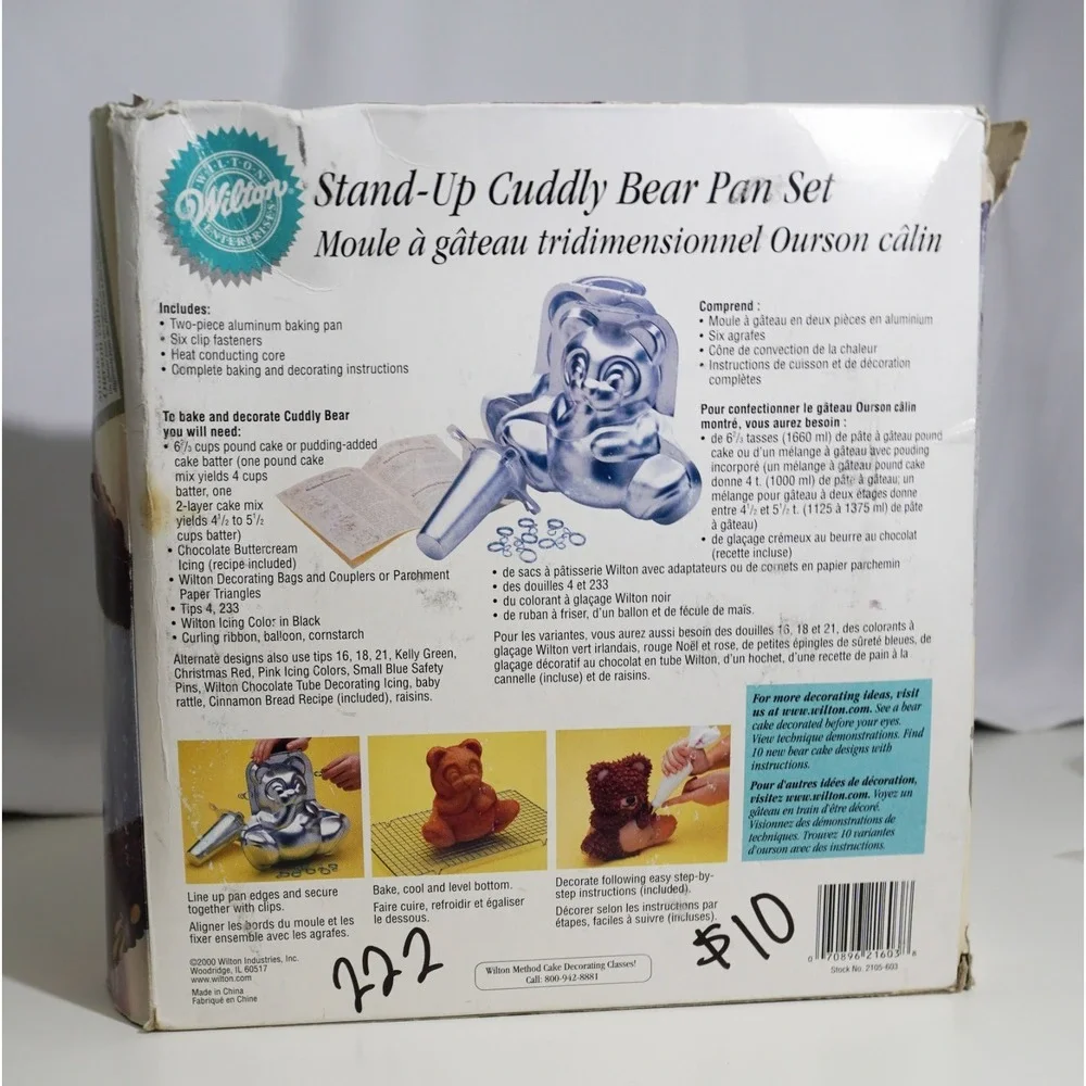 VTG Wilton Stand Up Cuddly Bear Cake Pan Set 502-518 Complete w Box Instructions